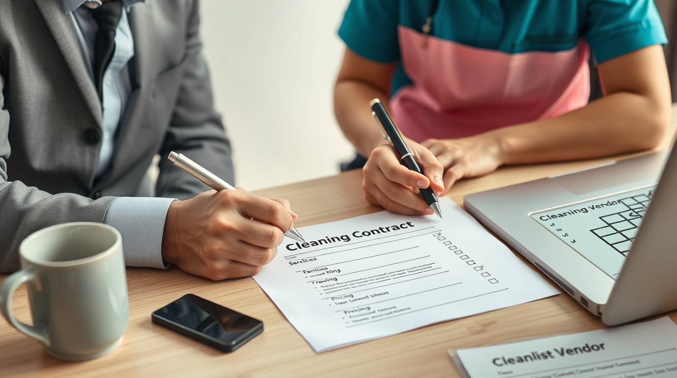 A clear office cleaning contract